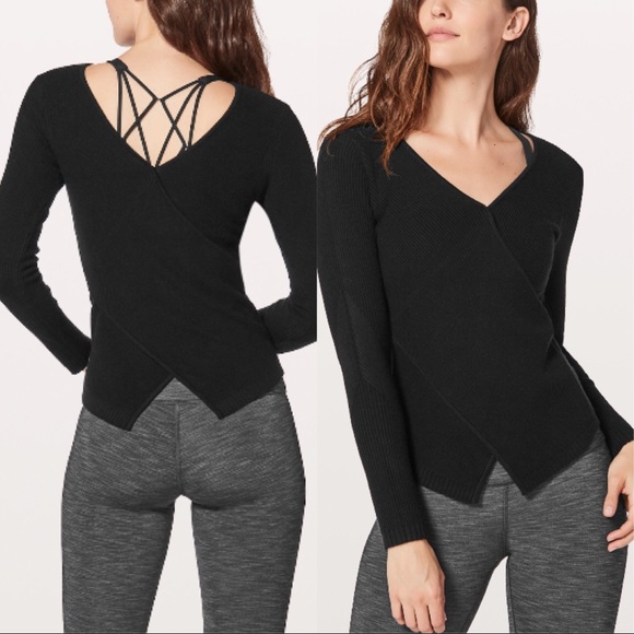 lululemon athletica Sweaters - NWT BLACK LULULEMON WRAP IT BACK SWEATER - -6